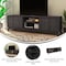 Flash Furniture Hatfield TV Stand in Black Wash for 65+ Inch TV's w/Adjust Center Shelf and Dual Soft Close Doors EM-TV1801-BK-GG - alternate 10